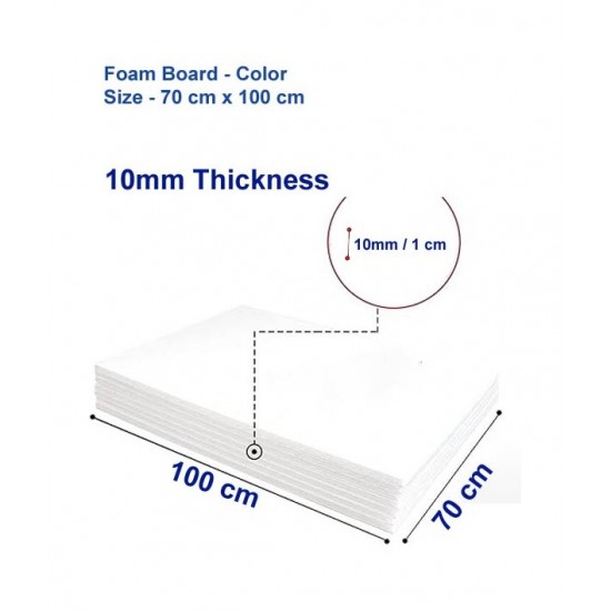 white Foamboard - 10 mm thick, Size (70 x 100 mm) each piece in a bag